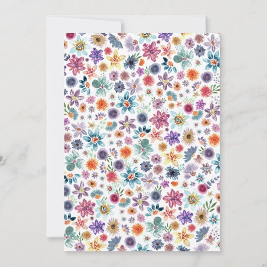 カラフル手野色彩の鮮やか花庭園の結婚式 招待状 (裏面)
