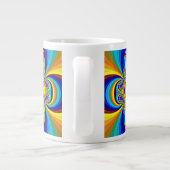 カラフル抽象デザイン ジャンボコーヒーマグカップ (裏面)