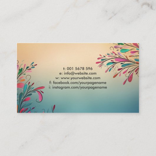 カラフル抽象美術 名刺 (裏面)