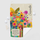 カラフル抽象芸術おもしろいフローラ ゴルフタオル (インサイチュ)