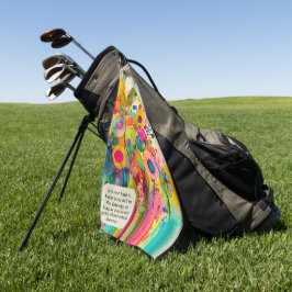 カラフル抽象芸術おもしろいフローラ ゴルフタオル