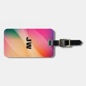 カラフル抽象芸術の幾何学的背景 ラゲッジタグ (正面横)