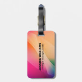 カラフル抽象芸術の幾何学的背景 ラゲッジタグ (裏面縦)