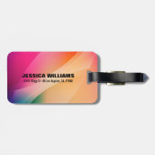 カラフル抽象芸術の幾何学的背景 ラゲッジタグ (裏面横)