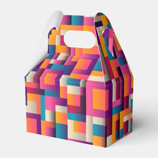 カラフル抽象芸術の正方形と形状ありがとう フェイバーボックス (裏面サイド)