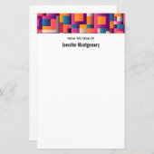 カラフル抽象芸術の正方形と形状 (正面/裏面)