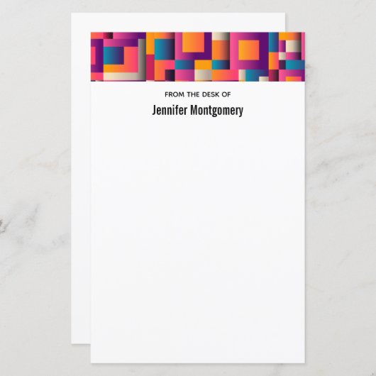 カラフル抽象芸術の正方形と形状 (正面/裏面)