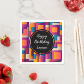 カラフル抽象芸術の正方形と形状 スタンダードカクテルナプキン (インサイチュ)