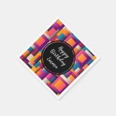 カラフル抽象芸術の正方形と形状 スタンダードカクテルナプキン (角)