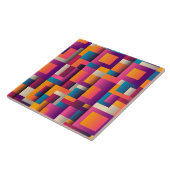 カラフル抽象芸術の正方形と形状 タイル (側面)