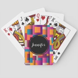 カラフル抽象芸術の正方形と形状 トランプ