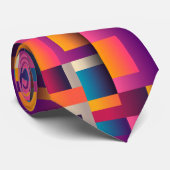 カラフル抽象芸術の正方形と形状 ネクタイ (ロール)