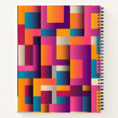 カラフル抽象芸術の正方形と形状 ノートブック (裏面)