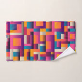 カラフル抽象芸術の正方形と形状 バスタオルセット (ハンドタオル)