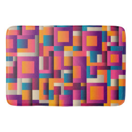 カラフル抽象芸術の正方形と形状 バスマット