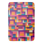 カラフル抽象芸術の正方形と形状 バスマット (正面縦)