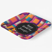 カラフル抽象芸術の正方形と形状 ペーパープレート (傾斜あり)