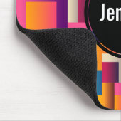 カラフル抽象芸術の正方形と形状 マウスパッド (コーナー)