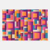 カラフル抽象芸術の正方形と形状 ラッピングペーパーシート (正面2)