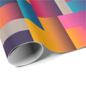 カラフル抽象芸術の正方形と形状 ラッピングペーパー (ロールコーナー)