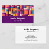 カラフル抽象芸術の正方形と形状 名刺 (正面/裏面)