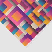 カラフル抽象芸術の正方形と形状 薄葉紙 (詳細)
