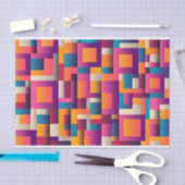 カラフル抽象芸術の正方形と形状 薄葉紙 (クラフト)