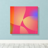 カラフル抽象芸術の背景(円、線、 キャンバスプリント (インサイチュ (ウッドフロア))
