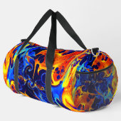 カラフル抽象芸術の色の波形 ダッフルバッグ (右コーナー)