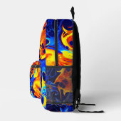 カラフル抽象芸術の色の波形 プリントバックパック (右)