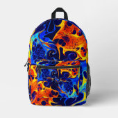 カラフル抽象芸術の色の波形 プリントバックパック (正面)