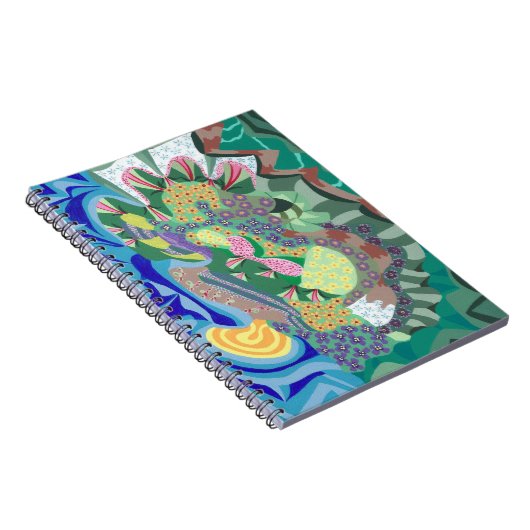 カラフル抽象芸術の花が庭の手帳に ノートブック (右側)