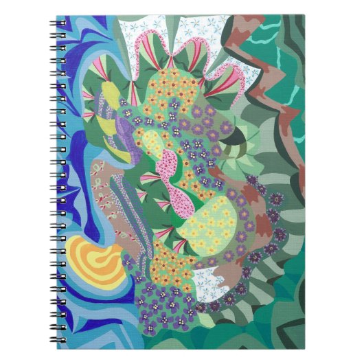 カラフル抽象芸術の花が庭の手帳に ノートブック (正面)