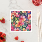 カラフル抽象芸術の花のパターン スタンダードカクテルナプキン (インサイチュ)