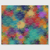 カラフル抽象芸術の追加誕生日または退職文字 ラッピングペーパー (フラット)