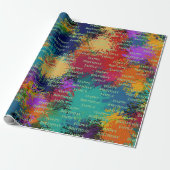 カラフル抽象芸術の追加誕生日または退職文字 ラッピングペーパー (アンロールド)