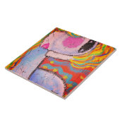 カラフル抽象芸術のOSBボード上の女性 タイル (側面)