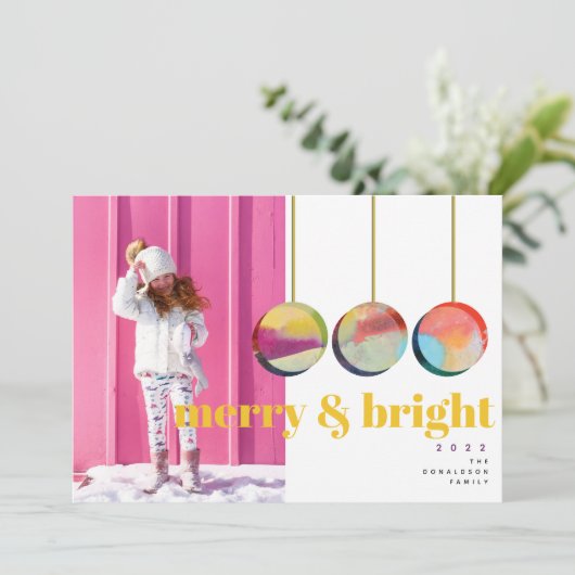 カラフル抽象芸術はっきりしたIIIクリスマスフォトカード シーズンカード (スタンド正面)