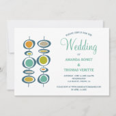 カラフル抽象芸術は世紀半ば結婚だ 招待状 (正面)
