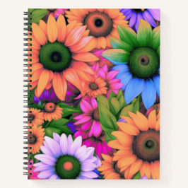 カラフル抽象芸術ひまわり#2 – スパイラルノートブック ノートブック