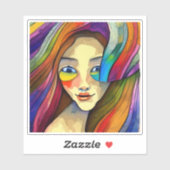 カラフル抽象芸術アかわいらしート シール (シート)