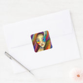 カラフル抽象芸術アかわいらしート スクエアシール (封筒)