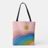 カラフル抽象芸術アアートートピンクイエローブルーギフト トートバッグ (裏面)