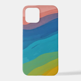 カラフル抽象芸術アアートートピンクイエローブルーギフト iPhone 12 PROケース