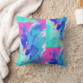カラフル抽象芸術アクア明るい赤紫色インディゴ子猫ボイス クッション (ブランケット)