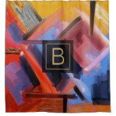 カラフル抽象芸術アコンテンポラリーート絵画ズ シャワーカーテン (正面)