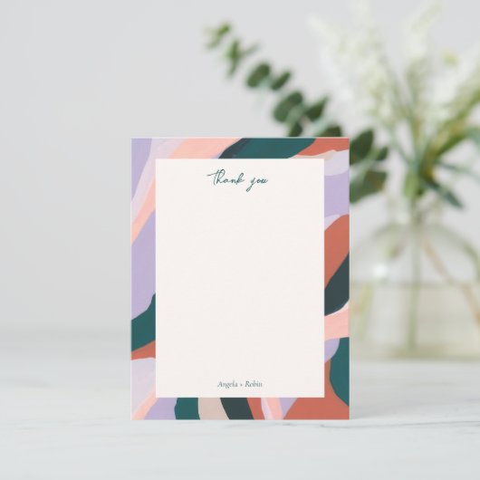 カラフル抽象芸術アパーソナライズされたートお願い 招待状 (スタンド正面)