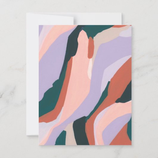 カラフル抽象芸術アパーソナライズされたートお願い 招待状 (裏面)