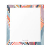 カラフル抽象芸術アパーソナライズされたート名 ノートパッド (正面)