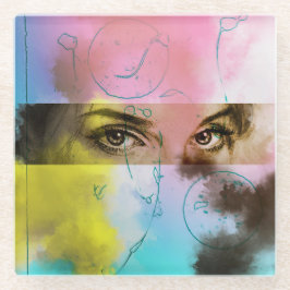 カラフル抽象芸術アポップ・アートのート素晴らし、ガラスコアスター ガラスコースター